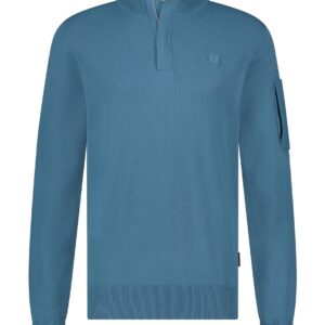 Trui met rits - blauw