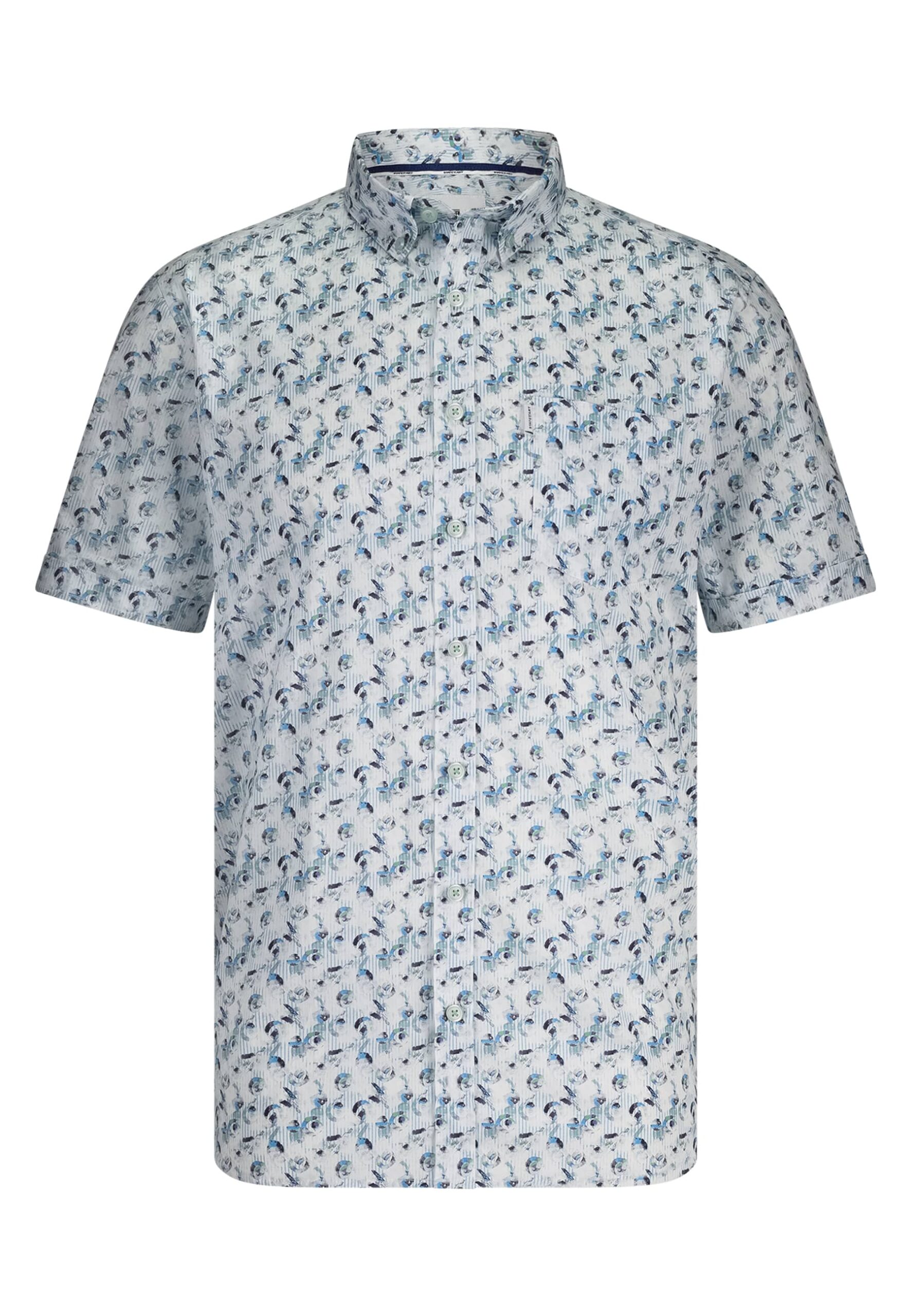 Overhemd KM - wit/middenblauw