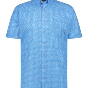 Overhemd print KM - lichtblauw